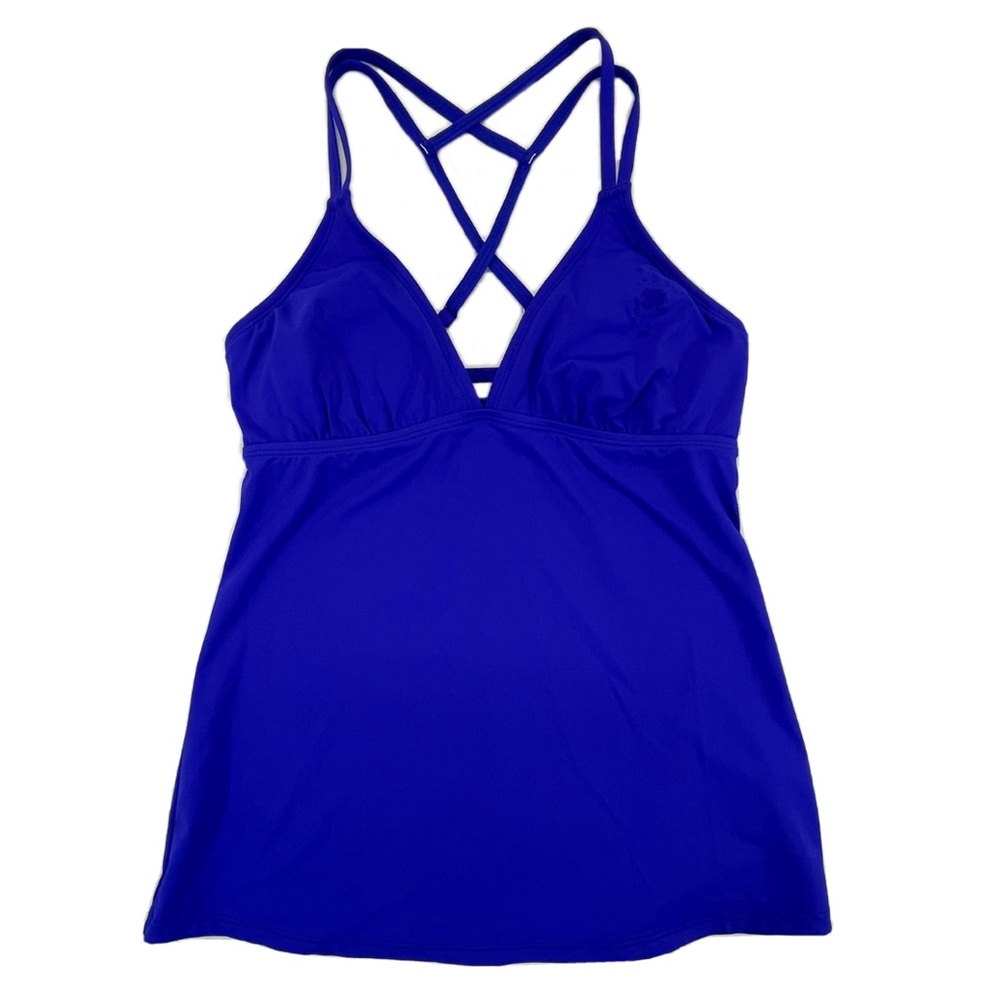 NWT Athleta Swim Crossback Tankini Top Adjustable Straps Purple Sz S